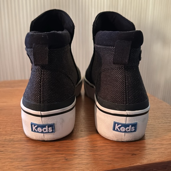 Keds Black Ankle Boots with White Soles - Picture 4 of 5